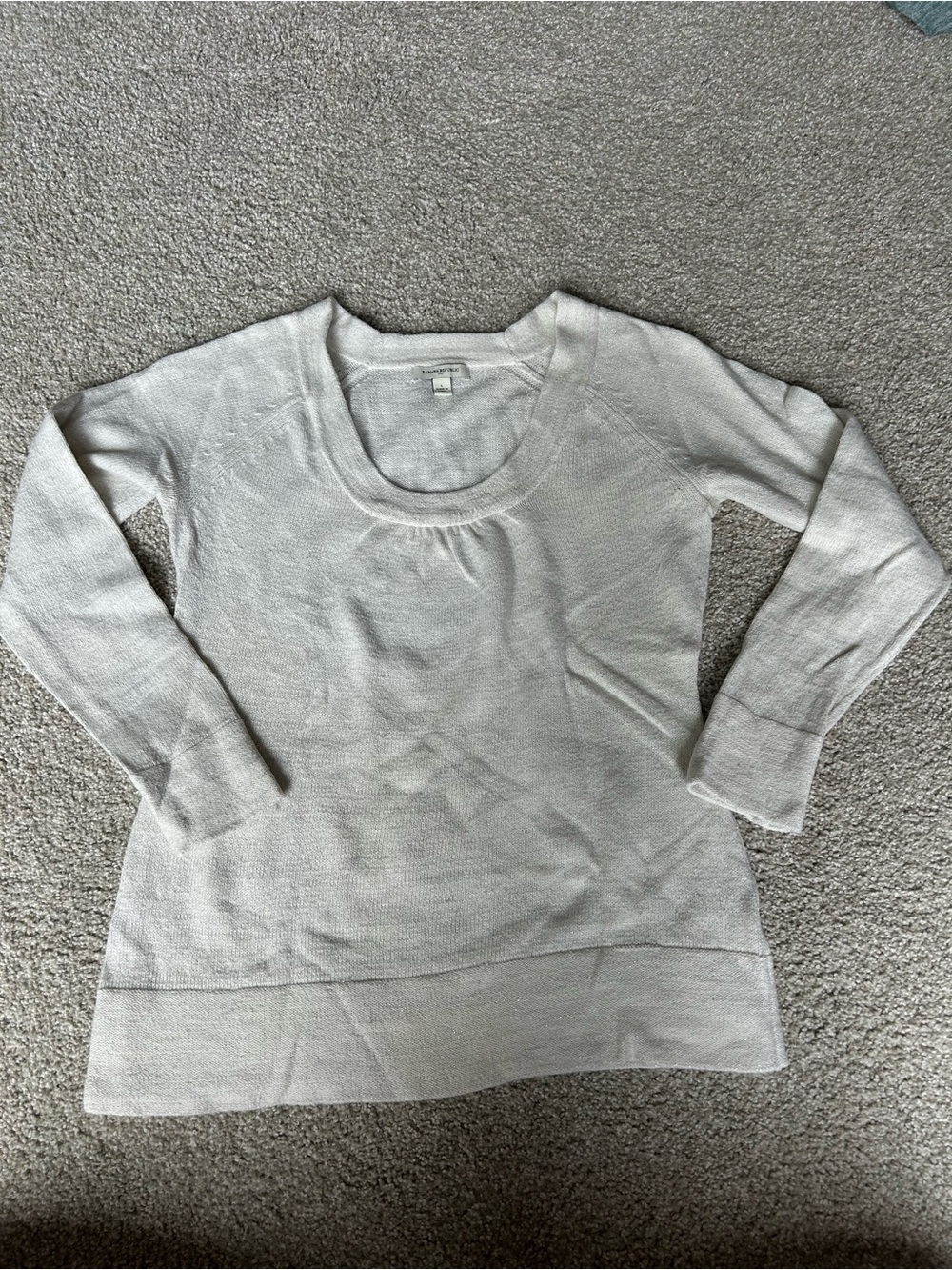 Banana Republic Ivory Metallic Shimmer Lightweight Sweater Size L